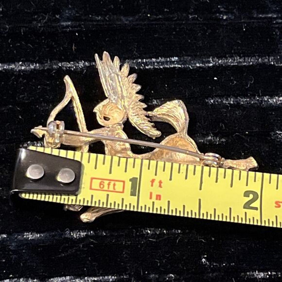 Vintage Goldtone Zodiac Sagitarius Centaur Archer Brooch Pin - Picture 5 of 5